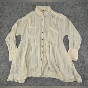 Free People | Gauze Oversized Tunic or Dress | Cream | Thicker, sheer | Small‎
